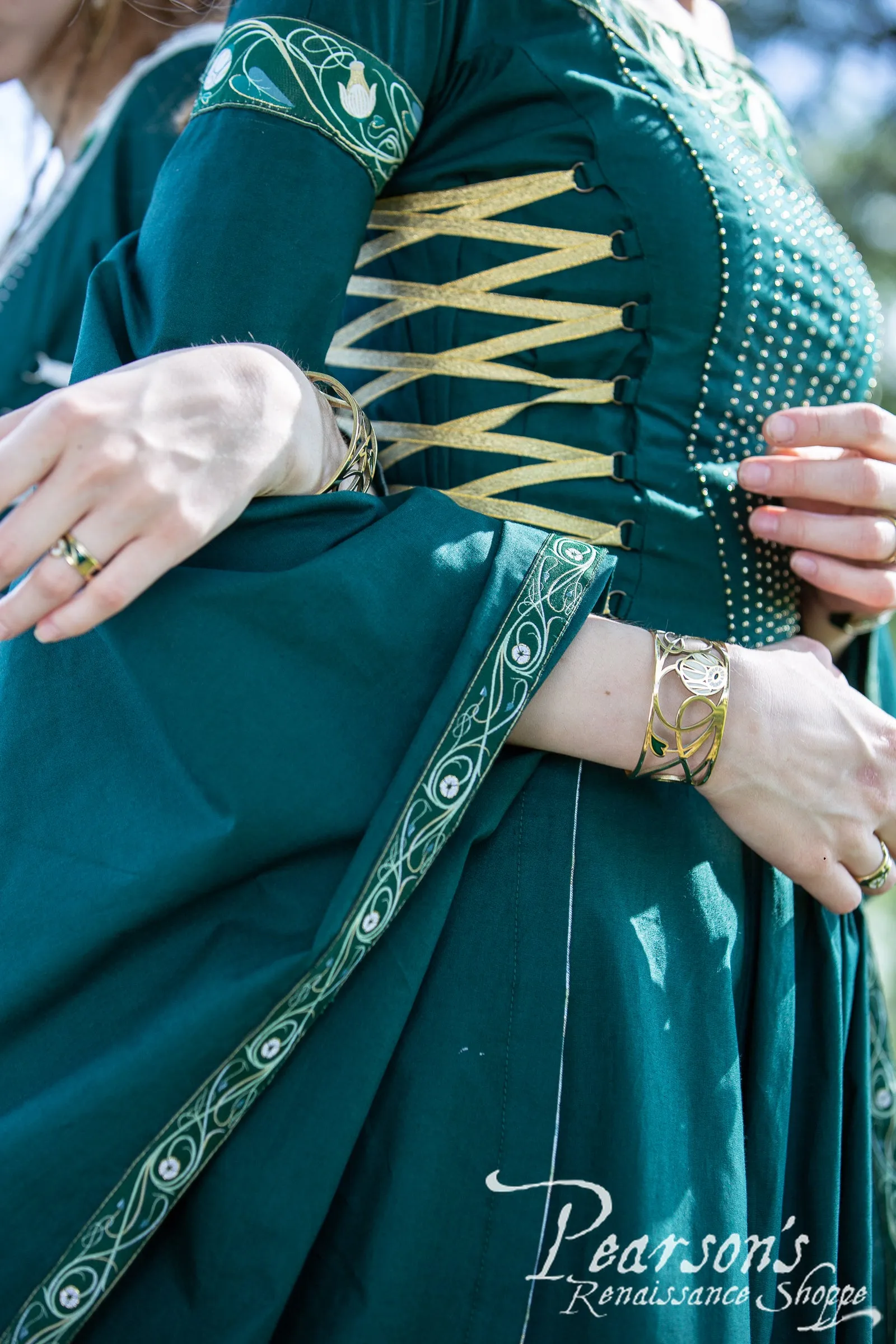 Fantasy Elven Dress with Long Flowing Sleeves