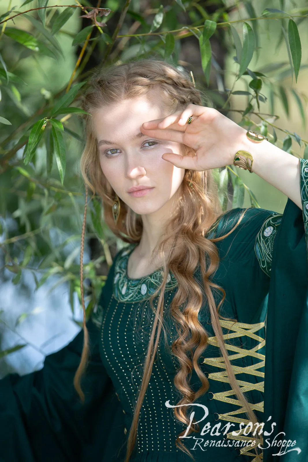 Fantasy Elven Dress with Long Flowing Sleeves