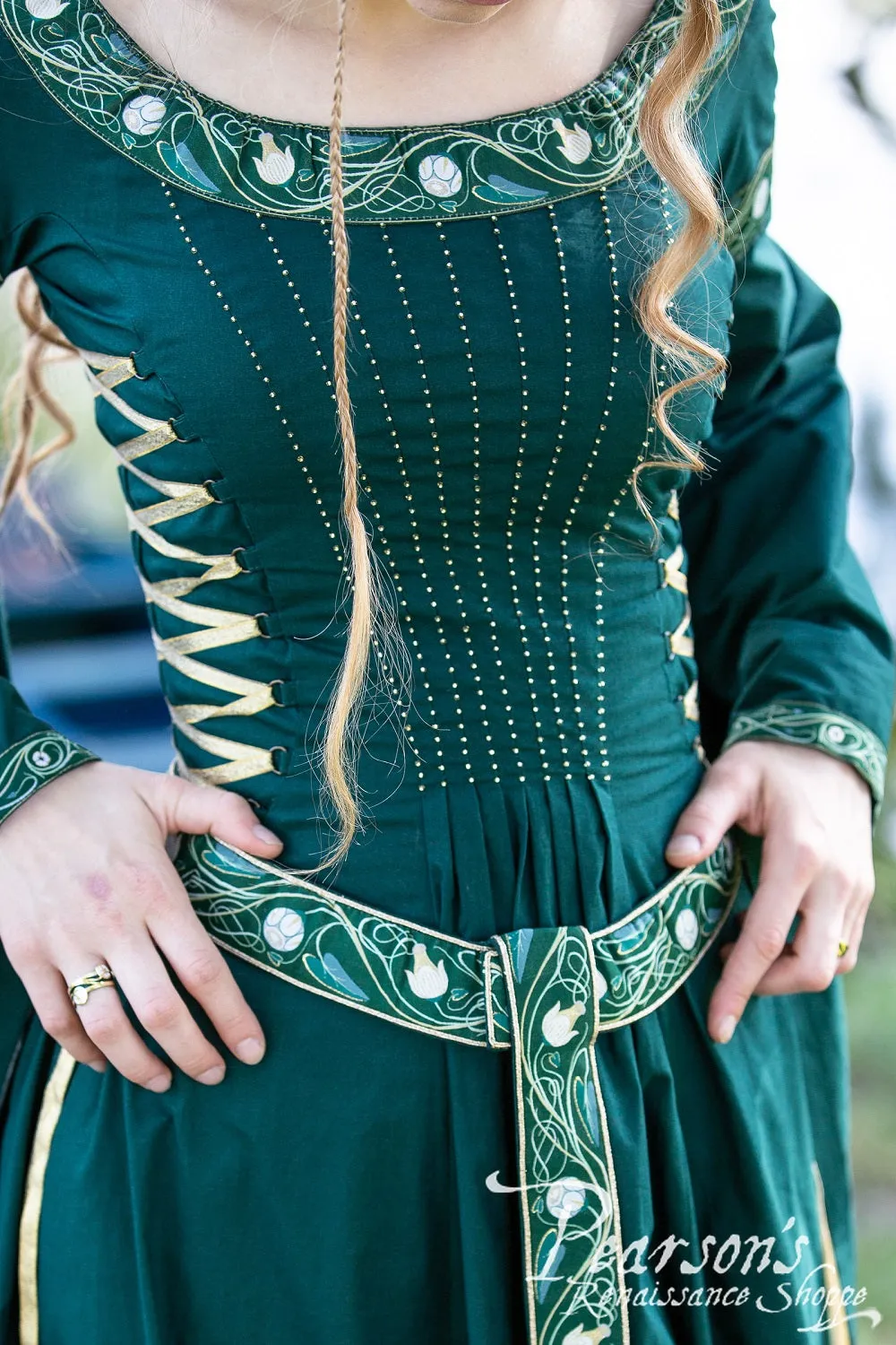 Fantasy Elven Dress with Long Flowing Sleeves