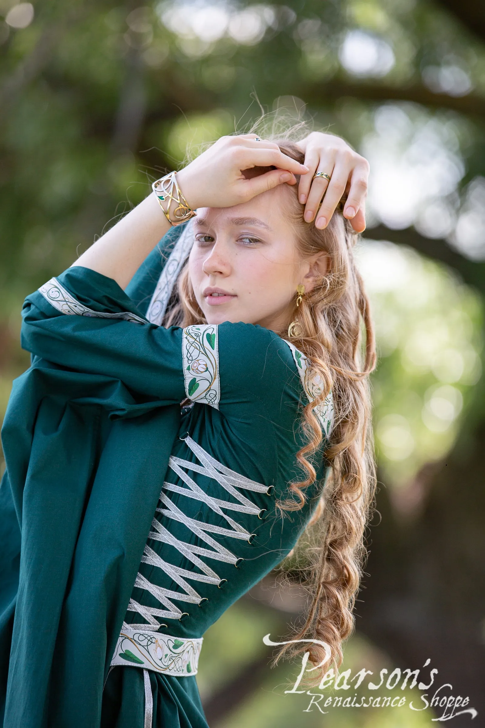 Fantasy Elven Dress with Long Flowing Sleeves