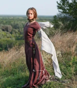 Flax Linen Medieval Dress - The Archeress