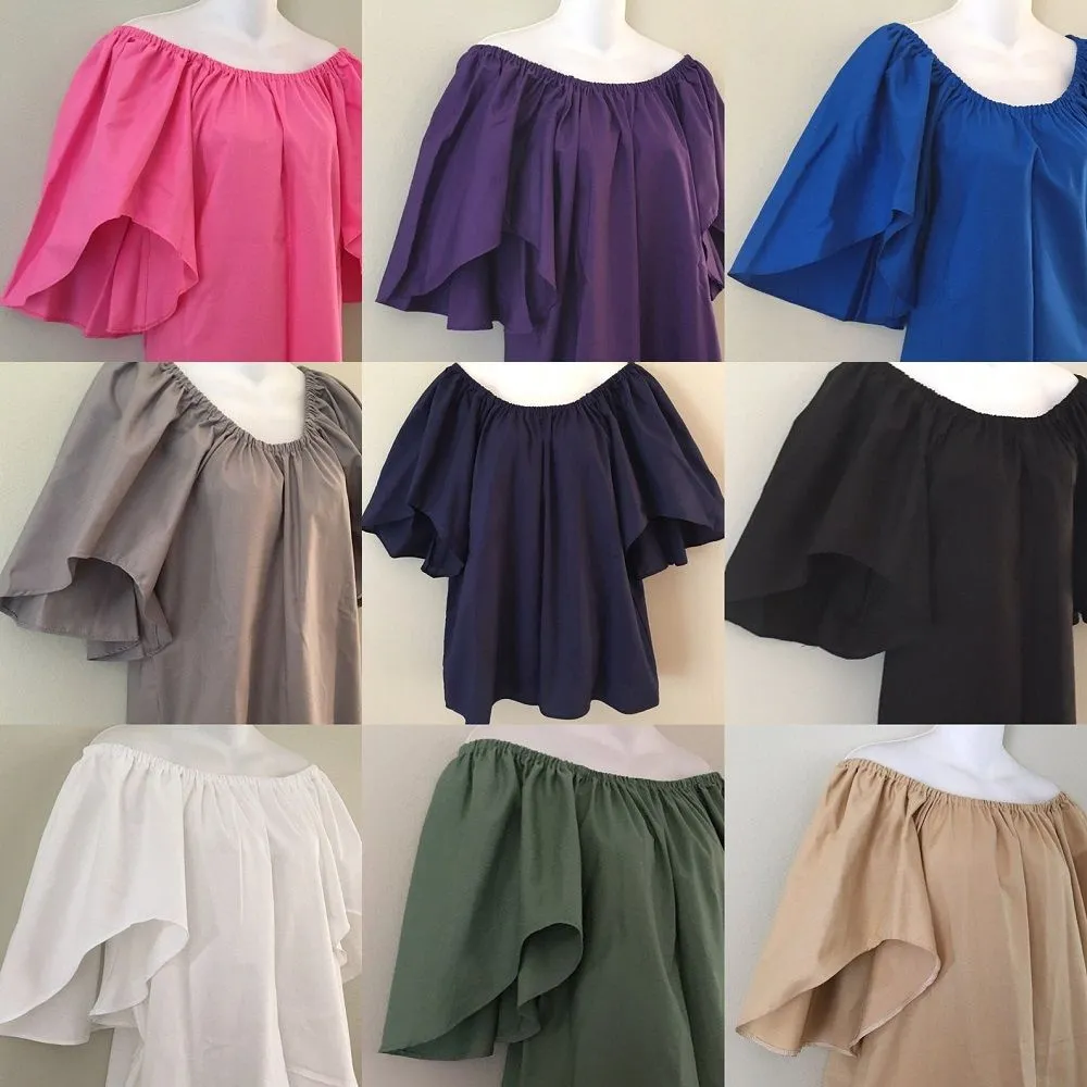 Flutter Sleeve Peasant Top