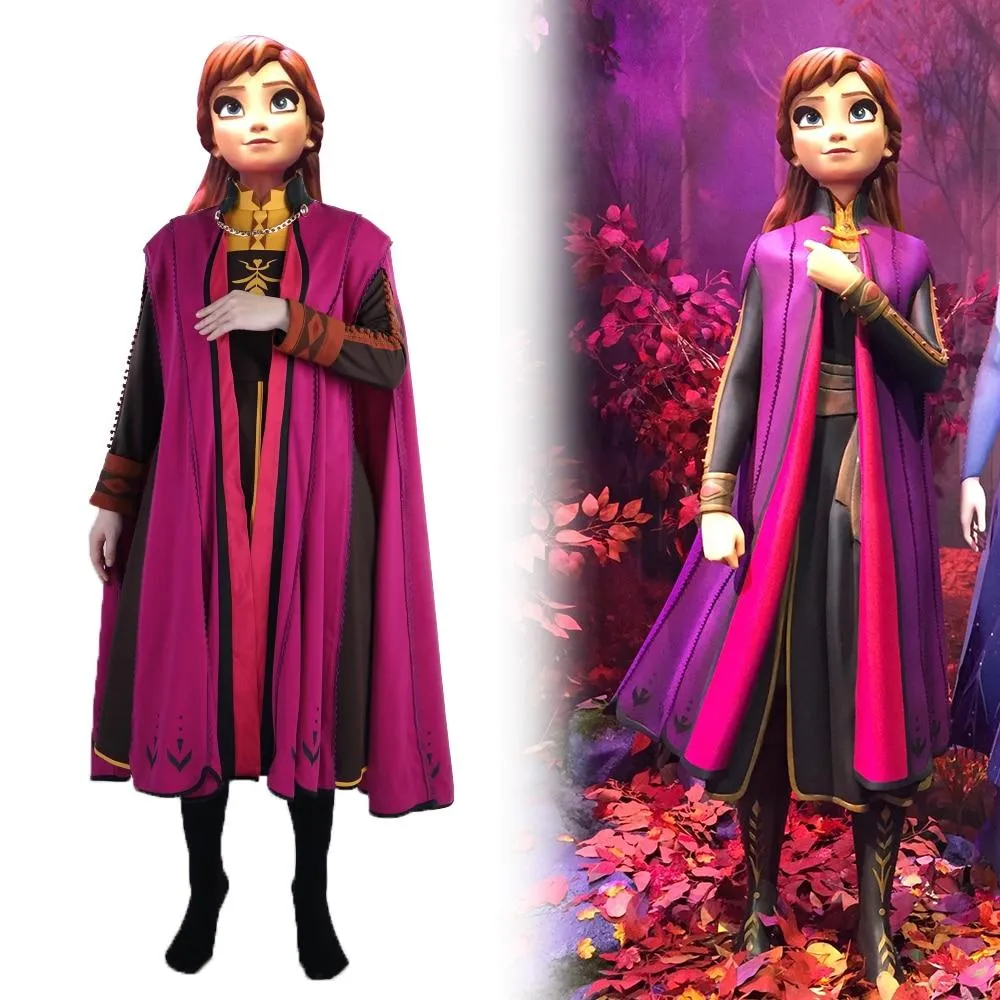 Frozen 2 Princess Anna Costume Cosplay Full Set High Quality Outfit