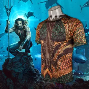 Full 3D Aquaman Movie T-Shirt Arthur Curry Tee Shirt