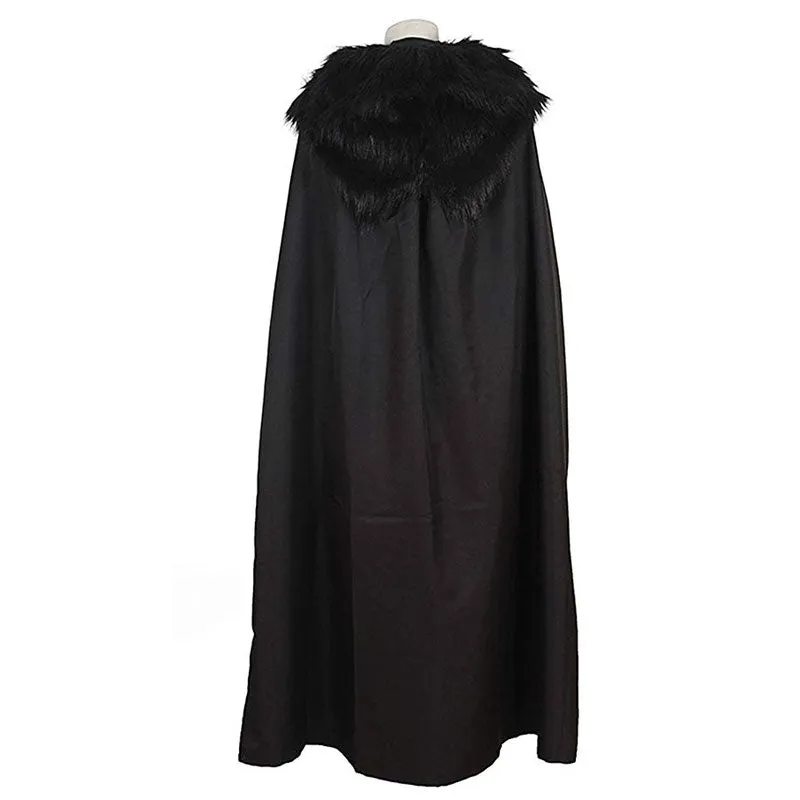 Game of Thrones 5 Jon Snow Costume Black PU Jacket Full Outfits Mens Halloween Cosplay