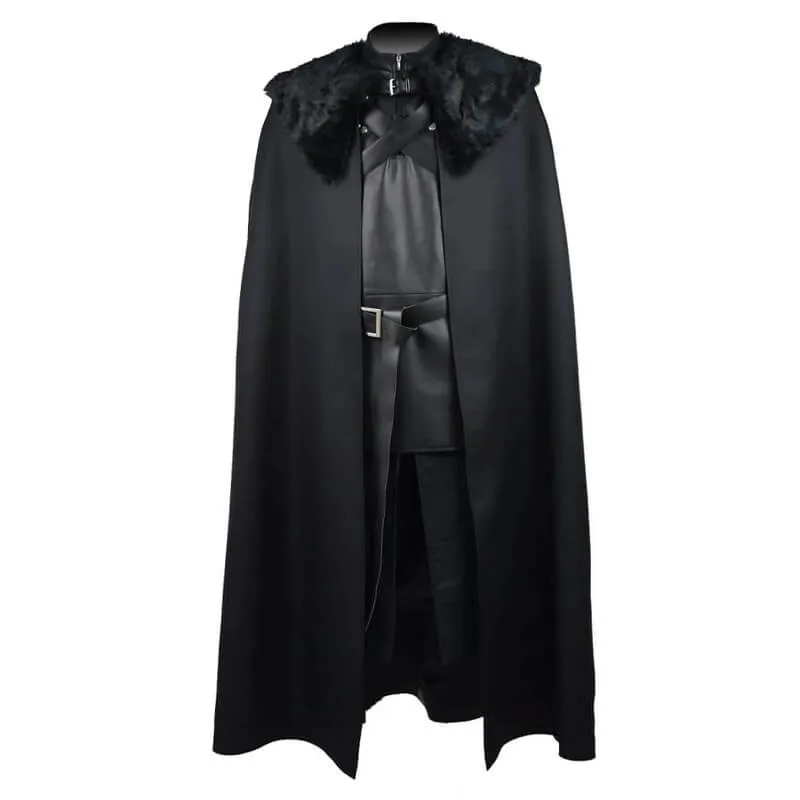 Game of Thrones Jon Snow Night's Watch Black Coat Suit Costume