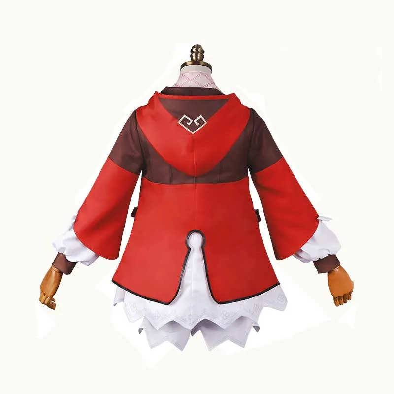Genshin Impact Cosplay Klee Cosplay Costume Snowflake Red Coat Cute Outfit
