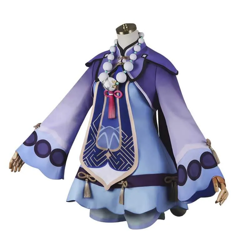 Genshin Impact Cosplay Qiqi Cosplay Costume Deluxe Full Set Zombie Cute Uniform Original Version