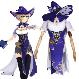 Genshin Impact Lisa Cosplay Costume Minci Witch Suit For Sale