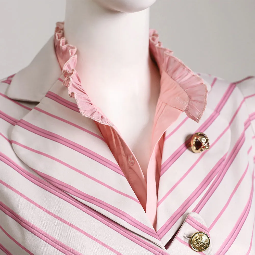 Glinda Wicked Witch  Pink Stripe Suit Halloween Costume Outfit ACcosplay