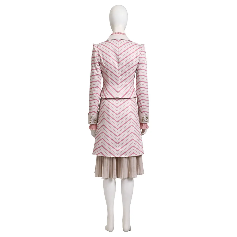 Glinda Wicked Witch  Pink Stripe Suit Halloween Costume Outfit ACcosplay