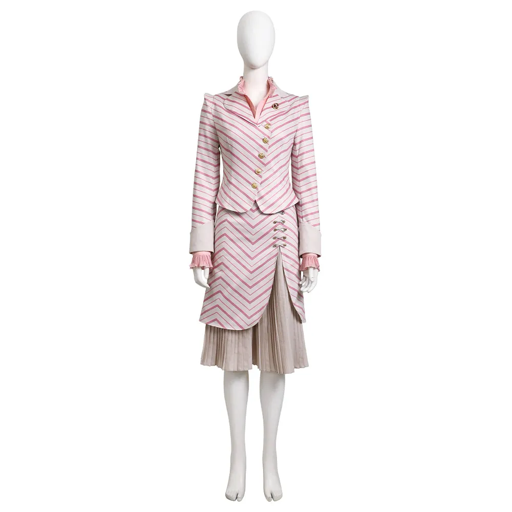 Glinda Wicked Witch  Pink Stripe Suit Halloween Costume Outfit ACcosplay