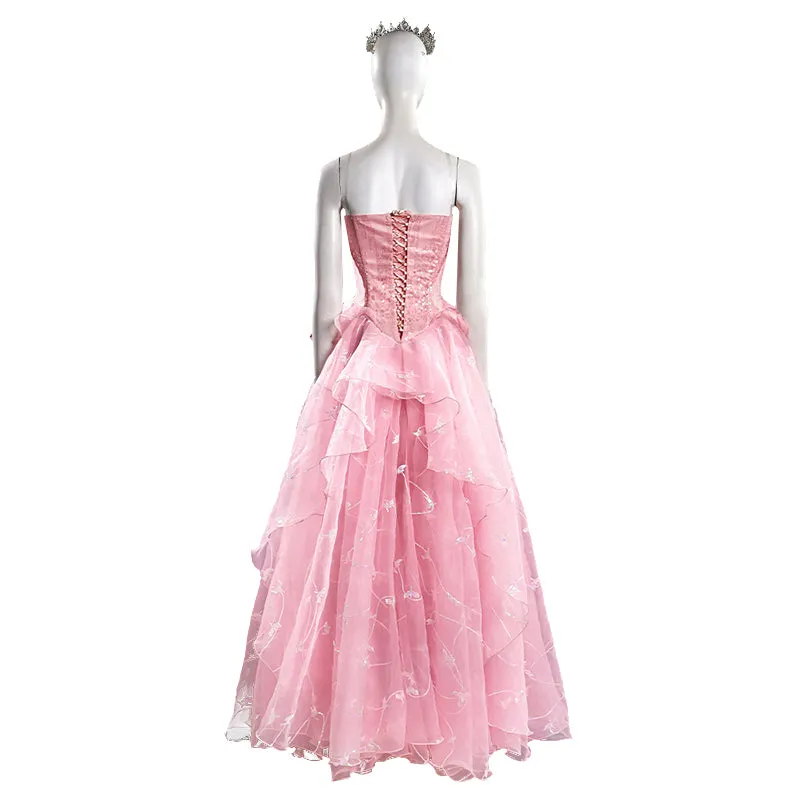 Glinda Wicked Witch Pink Wedding Dress Halloween Costume Outfit ACcosplay