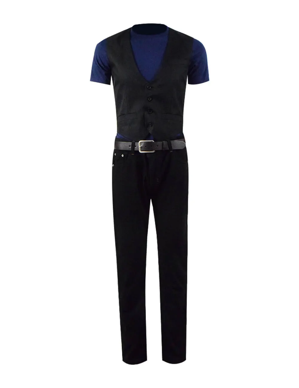 Good Omens David Tennant Black Full Set Crowley Costumes Cosplay ACcosplay