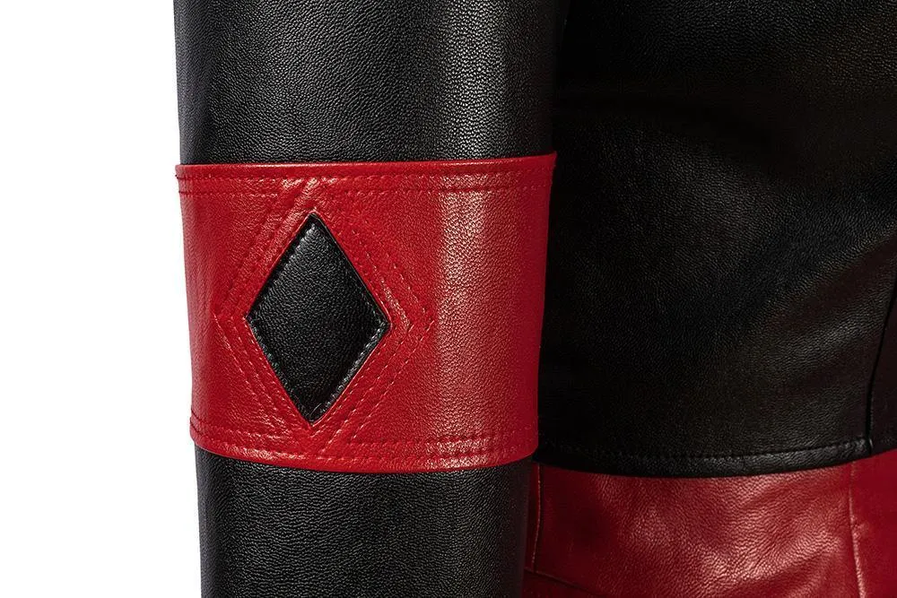 Handmade Suicide 2 Harley Quinn Full Costume | Red & Black Jester Punk Cosplay Outfit Set Options