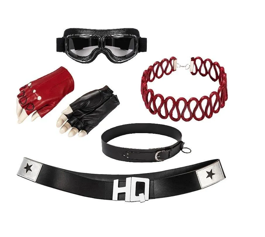 Handmade Suicide 2 Harley Quinn Full Costume | Red & Black Jester Punk Cosplay Outfit Set Options