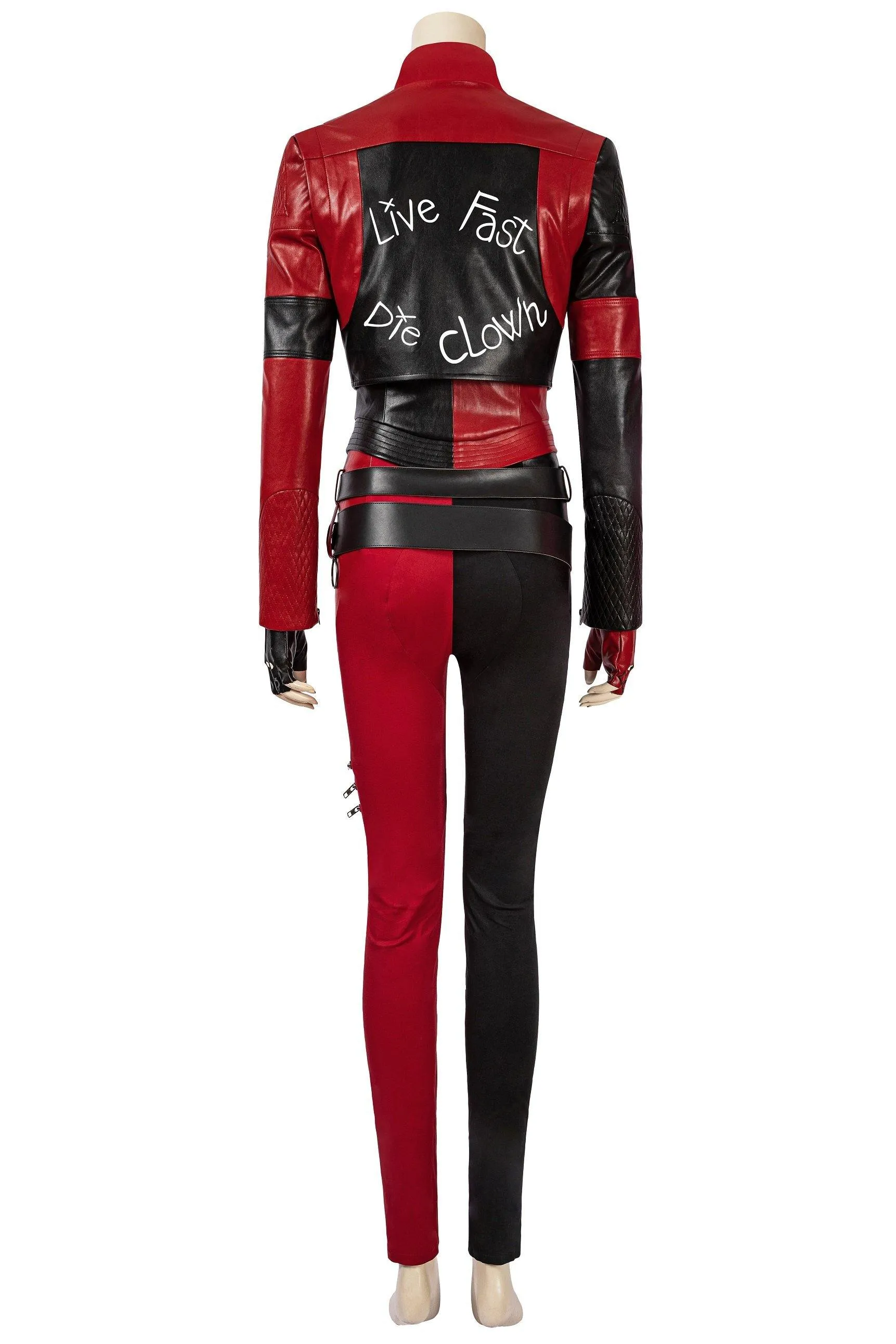 Handmade Suicide 2 Harley Quinn Full Costume | Red & Black Jester Punk Cosplay Outfit Set Options