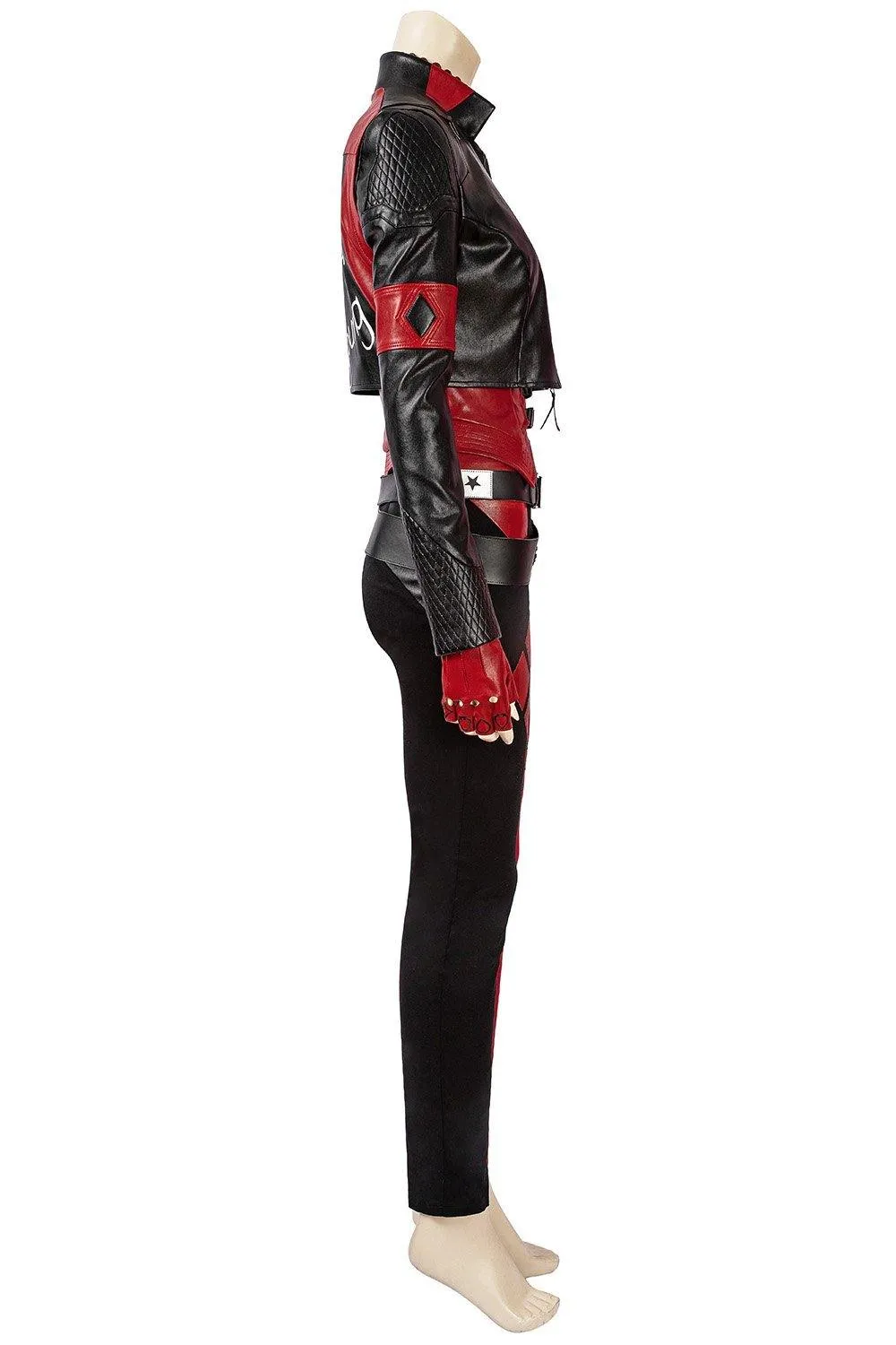 Handmade Suicide 2 Harley Quinn Full Costume | Red & Black Jester Punk Cosplay Outfit Set Options