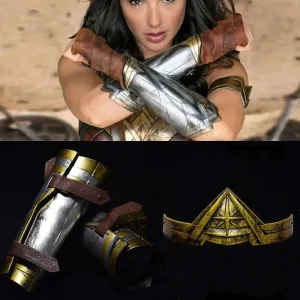 Handmade Wonder Woman Princess Diana Prince Cosplay Armband Gauntlets / Headband
