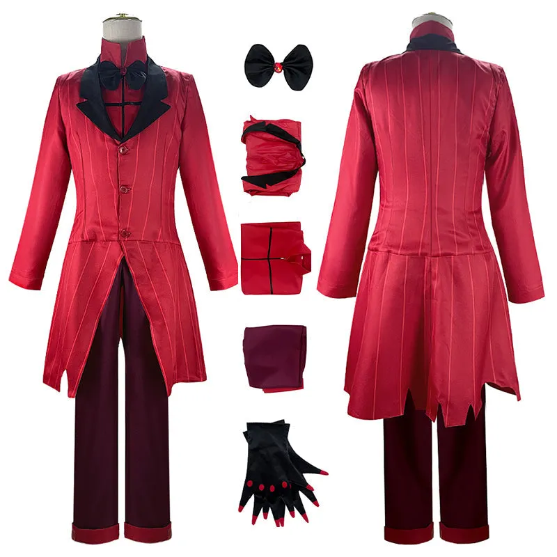 Hazbin Hotel Alastor Cosplay Outfit Alastor Red Wig Halloween Carvinal Suit ACcosplay