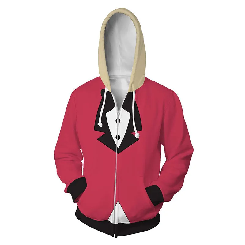 Hazbin Hotel Cosplay Costume Charlie Dust Alastor Moxxie Hoodie Halloween Hooded Sweatshirt