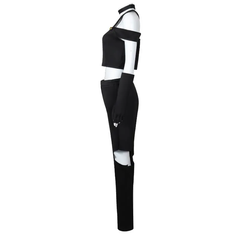 Hazbin Hotel Vaggie Cosplay Charlie Vaggie Black Costume Suit for Halloween