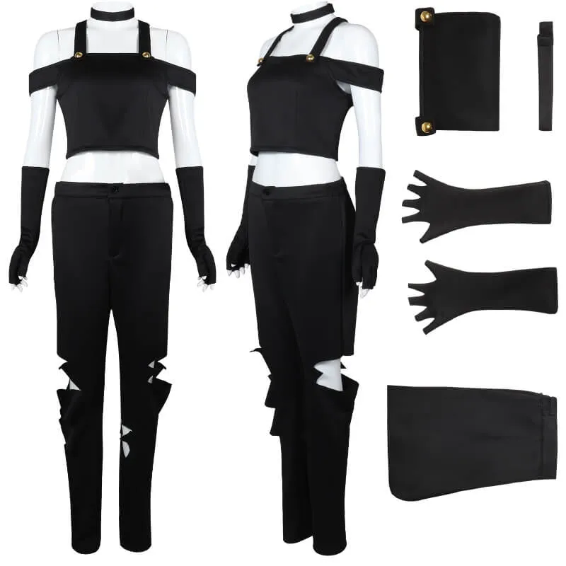 Hazbin Hotel Vaggie Cosplay Charlie Vaggie Black Costume Suit for Halloween