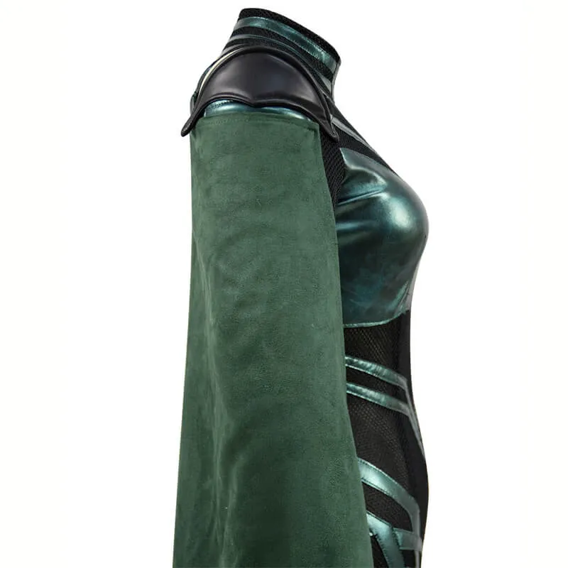 Hela Costume Thor 3 Ragnarok Women Halloween Bodysuit Cloak Cosplay Suit