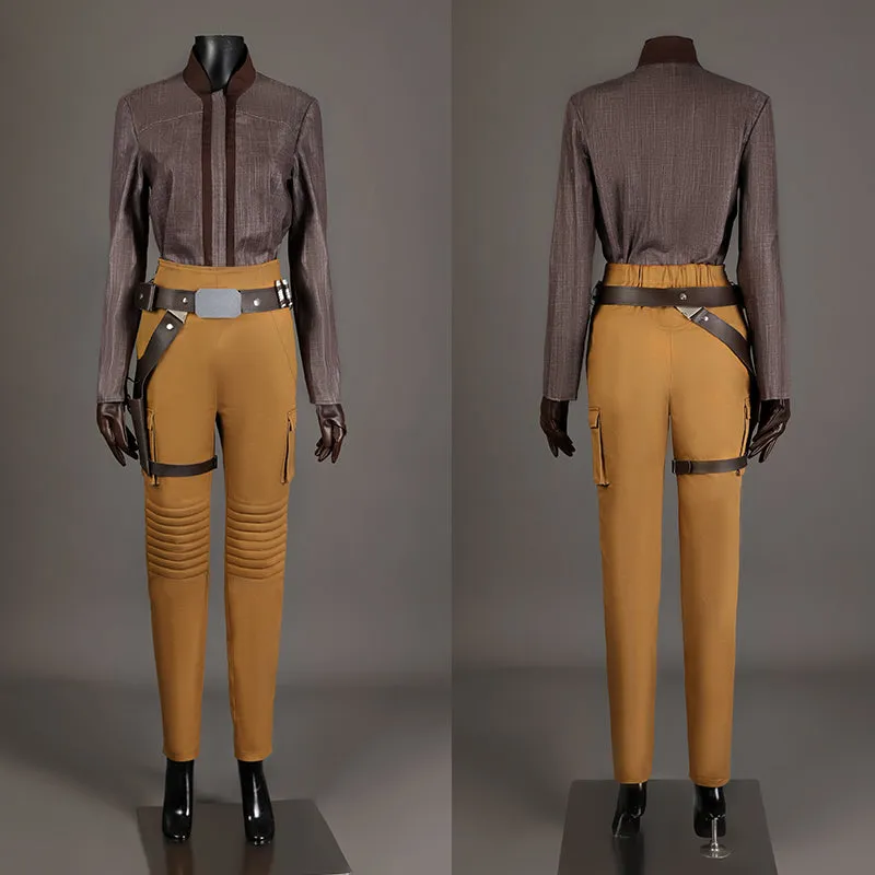 Hera Syndulla Cosplay Star Wars Ahsoka Tano Costume Brown Leather Suit