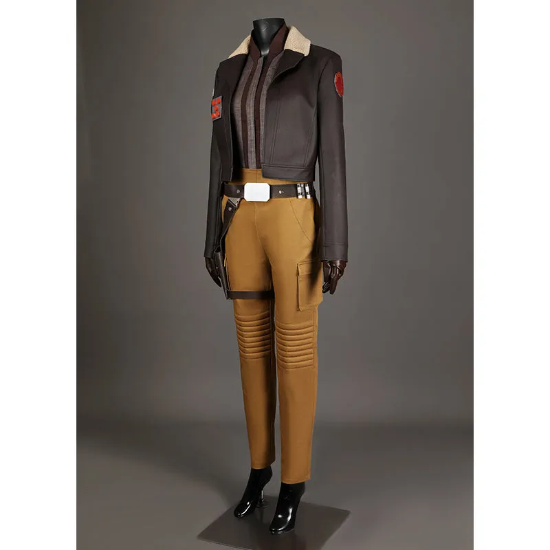 Hera Syndulla Cosplay Star Wars Ahsoka Tano Costume Brown Leather Suit