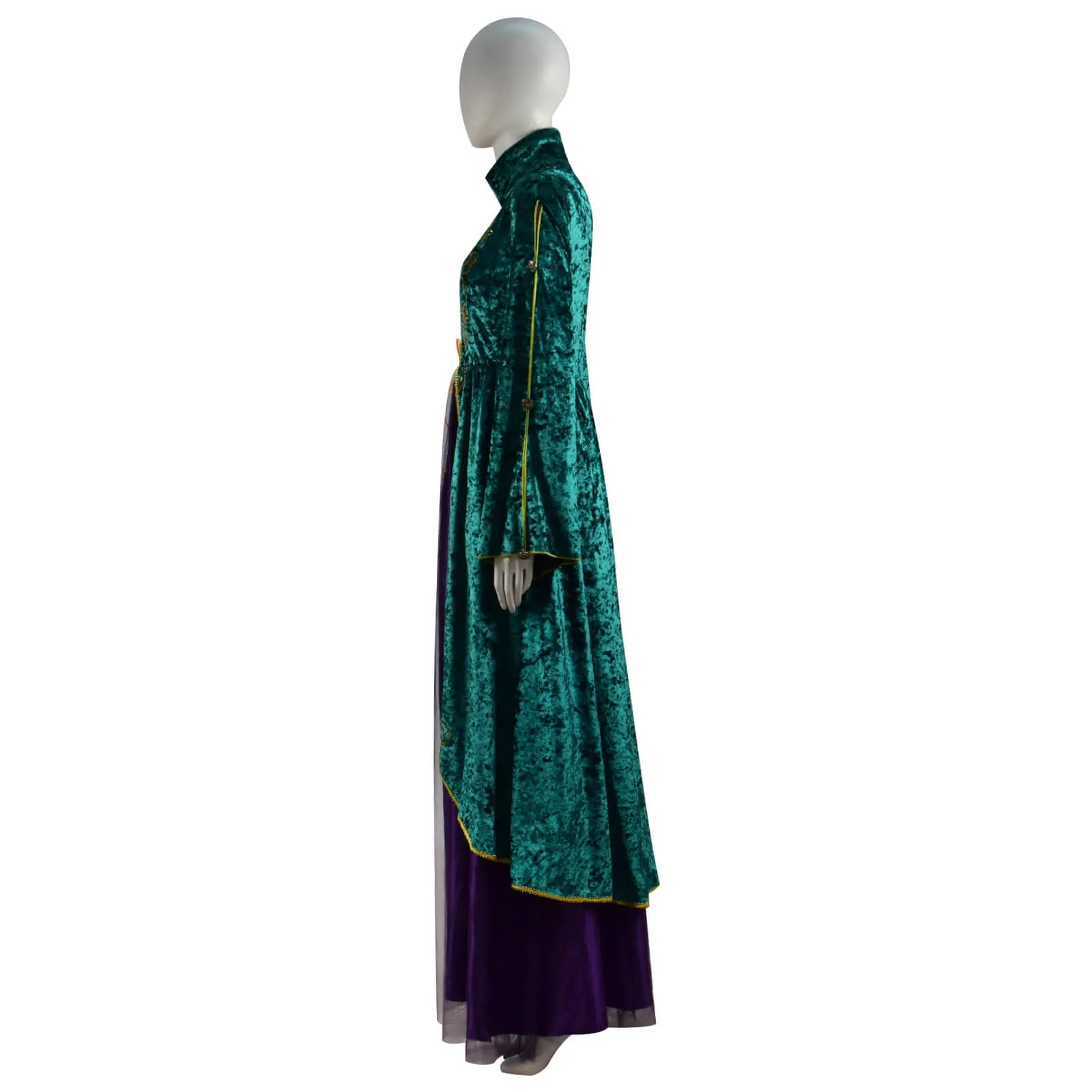 Hocus Pocus Winifred Sanderson Halloween Dress Suit Cosplay Costume Outfit with Wig