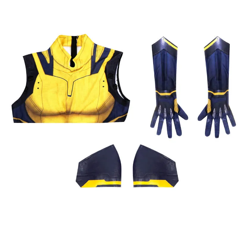 Hugh Jackman Wolverine Costume Deadpool Wolverine Suit Sleeveless Yellow Suit