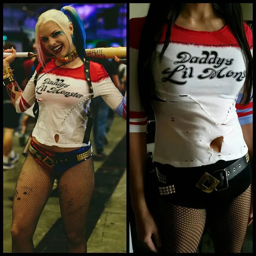 Inspired Harley Quinn Daddy's Lil Monster Suicide Squad Replica Shirt Handmade
