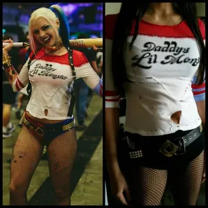 Inspired Harley Quinn Daddy's Lil Monster Suicide Squad Replica Shirt Handmade