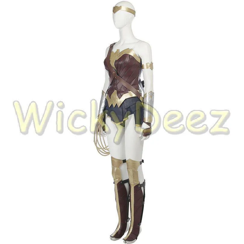 Inspired Wonder Woman Justice League Cosplay Costume Boot Covers & Lasso (Alternate Version)