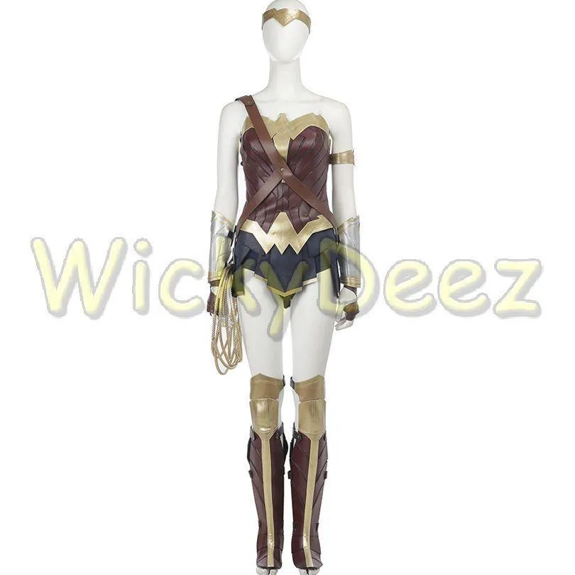 Inspired Wonder Woman Justice League Cosplay Costume Boot Covers & Lasso (Alternate Version)