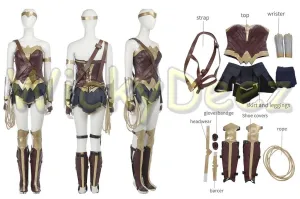 Inspired Wonder Woman Justice League Cosplay Costume Boot Covers & Lasso (Alternate Version)