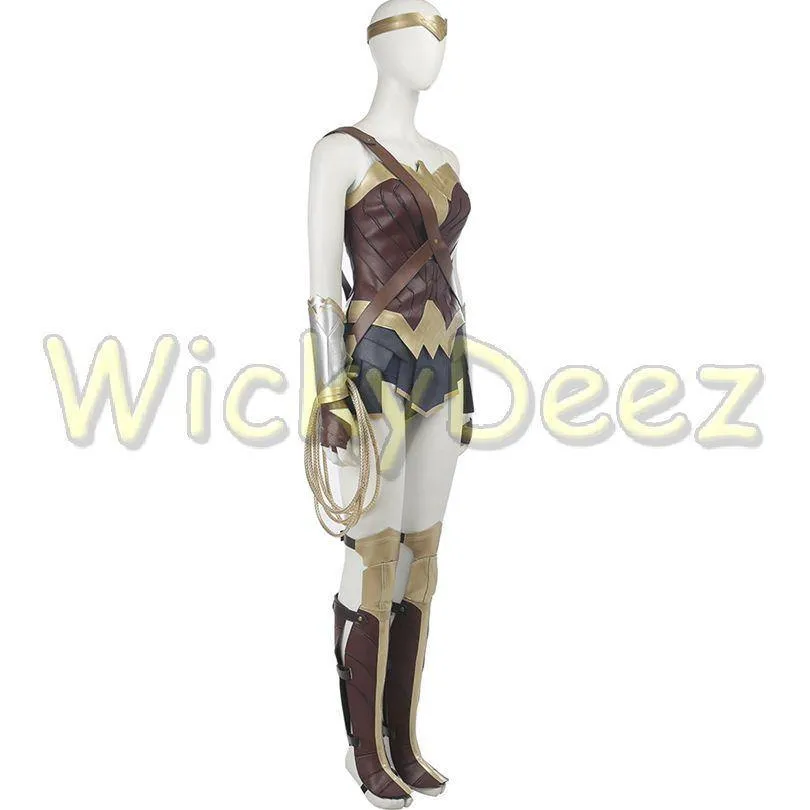 Inspired Wonder Woman Justice League Cosplay Costume Boot Covers & Lasso (Alternate Version)