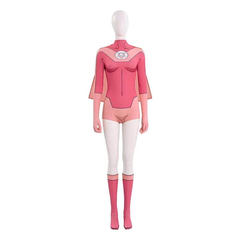 Invincible Atom Eve Cosplay Costume Halloween Pink Jumpsuit ACcosplay
