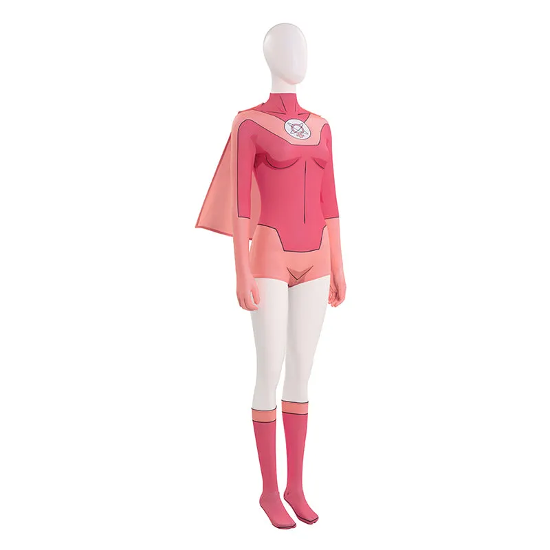 Invincible Atom Eve Cosplay Costume Halloween Pink Jumpsuit ACcosplay