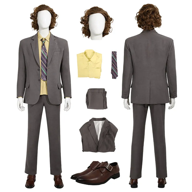 Joker Joaquin Phoenix Cosplay Costume Joker 2 Arthur Fleck Grey Uniform Halloween Outfit