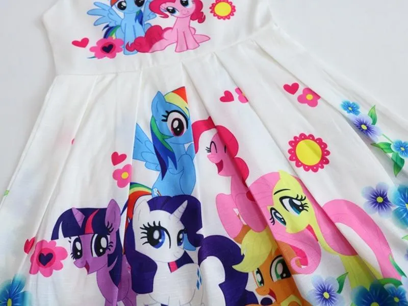 Kids Cute Rainbow Foal My Little Poli Pony Dress Ages from 2yrs - 8yrs
