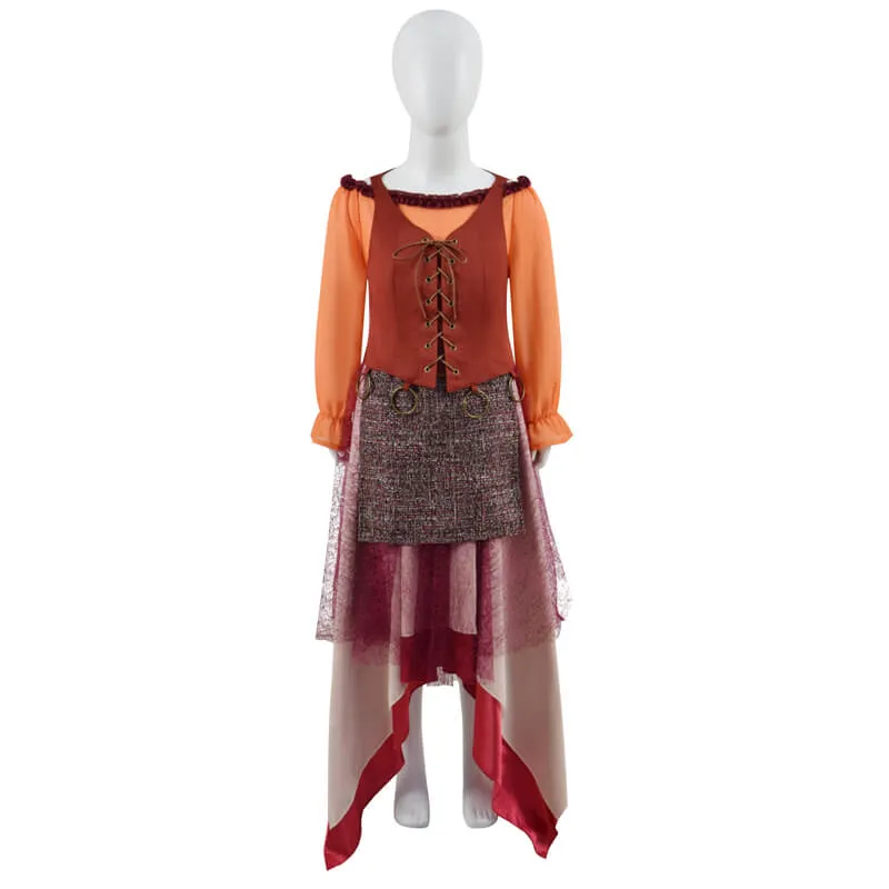 Kids Mary Sanderson Costumes Hocus Pocus Cosplay Halloween Carnival Cosplay Dress