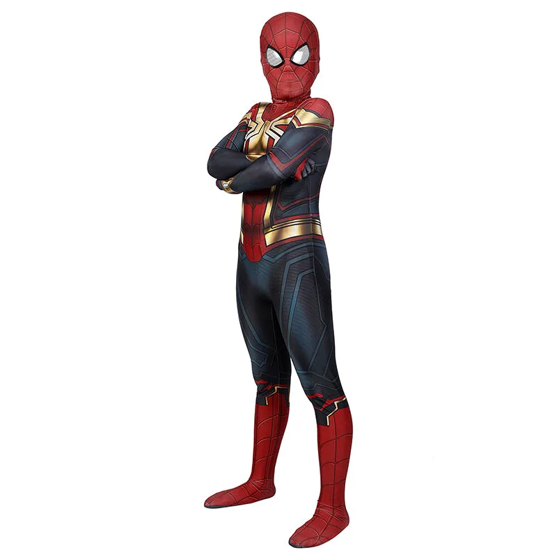Kids Spiderman Costume Spider-man No Way Home Cosplay Costume Red gold Jumpsuit