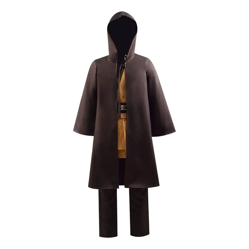 Kids Star Wars Costumes Obi-Wan Cosplay Costume Jedi Tunic Cloak Robe Full Set Outfit