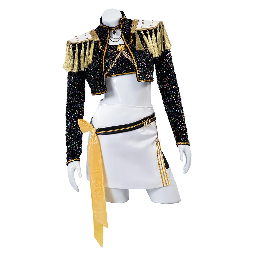 Kpop Demon Hunters Mira Black Gold Dance Cosplay Costume Halloween Fancy Outfit ACcosplay
