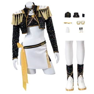 Kpop Demon Hunters Mira Black Gold Dance Cosplay Costume Halloween Fancy Outfit ACcosplay