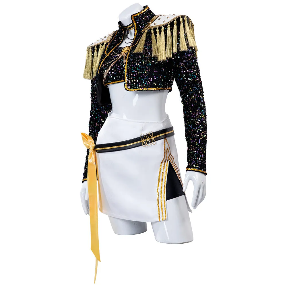 Kpop Demon Hunters Mira Black Gold Dance Cosplay Costume Halloween Fancy Outfit ACcosplay