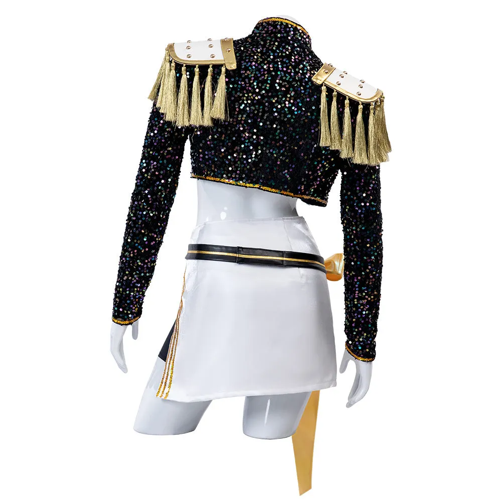 Kpop Demon Hunters Mira Black Gold Dance Cosplay Costume Halloween Fancy Outfit ACcosplay