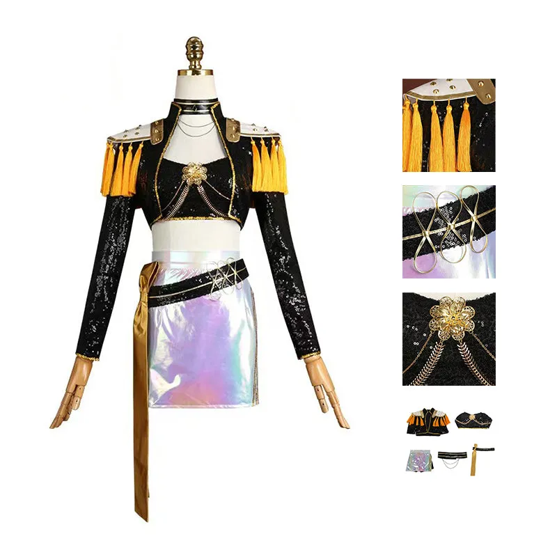 Kpop Demon Hunters Mira Cosplay Costume Golden Black Dance Halloween Suit ACcosplay